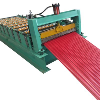 China Hot Cheap Metal Barrel Type Full Automatic 840mm Roofing Hotels Corrugated Sheets Roll Forming Machine for sale