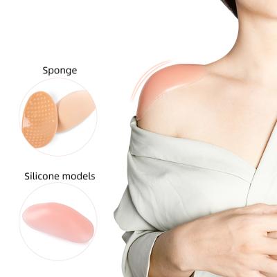 China Anti-Slip Transparent Soft Silicone Adhesive Shoulder Pump Pads Anti-Slip Enhancer Shoulder Pads For Women for sale