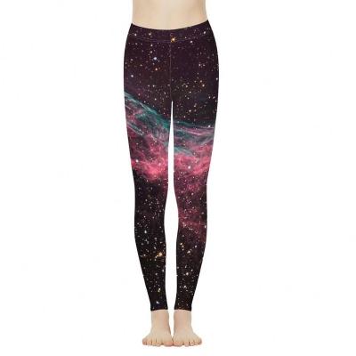 China Breathable Rainbow Galaxy Printing Digital Print Gym Pants Women Workout Sports Fitness Yoga Leggings With Custom Logo for sale