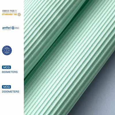 China Free Sample Double Faced Stretch Jacquard Nylon Spandex Textile High Striped Ribbed Knit Fabrics for sale