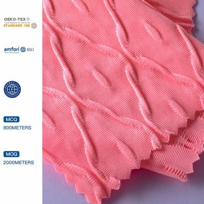 China 2022 Long Lasting Jacquard Swimwear Textile High Stretch Pattern Large Lightweight Knitted Fabrics for sale