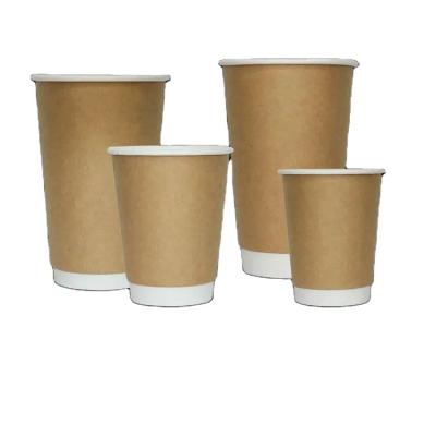 China Eco-Friendly Disposable Disposable Take Away Double Wall Coffee Paper Cup With Lids Paper Cups for sale