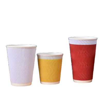 China Disposable Corrugated Double Cup Recyclable Customized Hot Drink Coffee Mug Packaging for sale