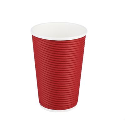 China Customized Recyclable Thickened Corrugated Double-Layer Cup 16oz Disposable Portable Coffee Cup for sale