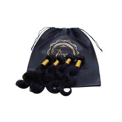 China Wig Stain 18*30cm Satin Wig Silk With Drawstring Storage Beam Mouth Packing Bag for sale