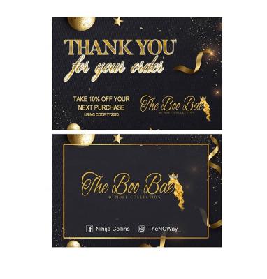 China For Custom Wig By Printing Hair Wig Thank You Greeting Card Thank You Business Card for sale