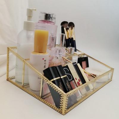 China Hot Selling Glass Making Brush Holder Makeup Glass Organizer for sale