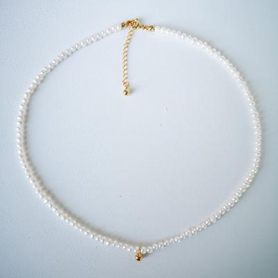 China Vintage 925 Pearl Necklace Natural Sterling Silver Pendant Clavicle Chain Freshwater Necklace for sale