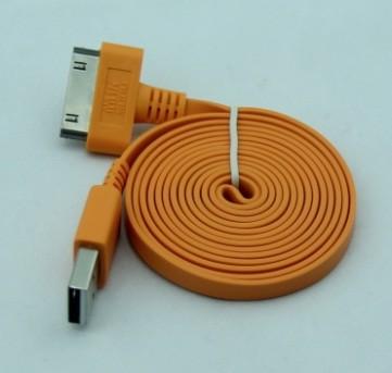 China Yellow Flat USB2.0 Cable to 30 Pins for Iphone4/4S/4C for sale