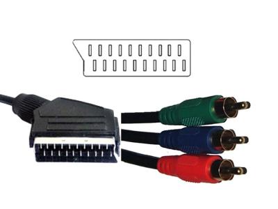 China Scart to 3RCA Plug Cable for sale