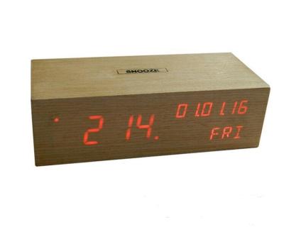 China Office Digital LED Wood Clock with Calendar for sale