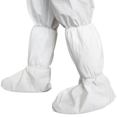 China Stocked Disposable Breathable Boot Cover Waterproof And Oilproof Membrane Lab Lengthened Thickened Foot Cover for sale