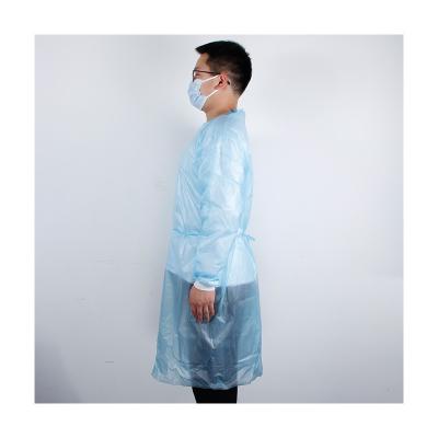 China Civilian One-Piece Suit Nonwoven Breathable Knitted Isolation Cuff Isolation Blue Disposable Dustproof Suit for sale