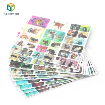 China 3D Zebulun Stretching Hot Products Kids Cartoon Full Color 3D Lenticular Printing Sticker for sale