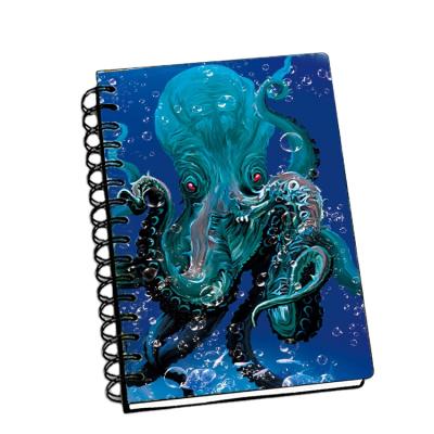 China 3D Zebulun Hot Selling Exercise Book Custom Printing Fantasy Octopus Design Thick Notebook for sale