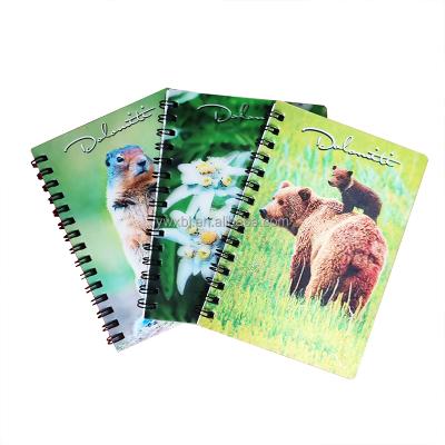 China 3D Zebulun 3D Spiral Notebook Design 60 Lenticular 6 Sheets 9.5*13.2 cm Customized Design Spiral Notebook for sale