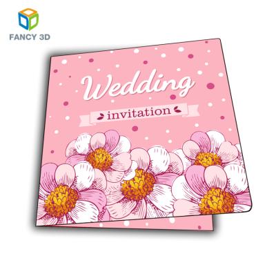 China Europe Zebulun China Factory 3D Lenticular Flowers Design Greeting Cards For Wedding Invitation for sale