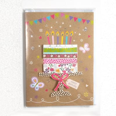 China Custom Cute Handmade Europe Paper Craft Greeting Cards For Baby, Birthday for sale