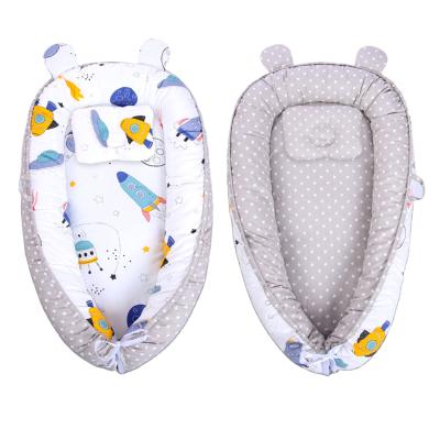 China Boat Shape Bumpers Keep Your Baby Safe When Baby Sleep Skin Ventilation Star Nest Friendly Adjustable Removable Couch Pillow Multifunctional Baby Nest Hutch for sale