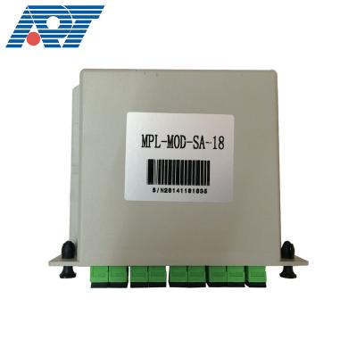 China Cassette Type Telecommunication Insert 1 x 8 Socket 260 - 1650nm Fiber Optic PLC Splitter 1 x 8 for sale