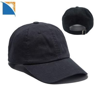 China Wholesale Men's COMMON Plain Baseball Cap Dad Cotton Low Profile Strapback Baseball Cap With Metal Buckle for sale