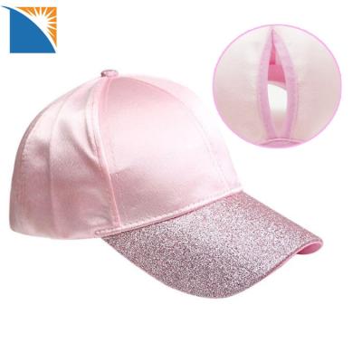 China COMMON Custom Ponytail Hat With Logo Summer Sport Hat Trucker Women Ponytail Baseball Cap for sale