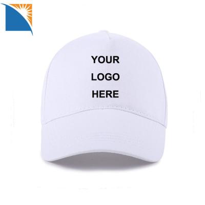 China COMMON cheap white baseball cap white plain white hat sports hat sublimation printing polyester hat for sale