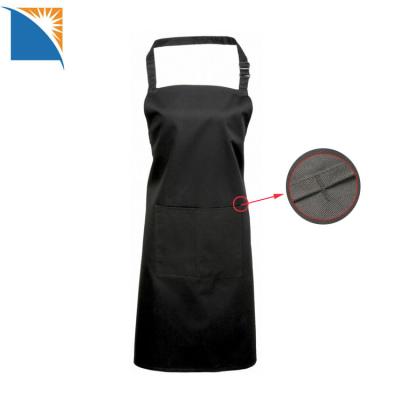 China Simple Bib Cleaning Apron With Two Pockets Hotel High Quality Black Restaurant Uniform Apron for sale