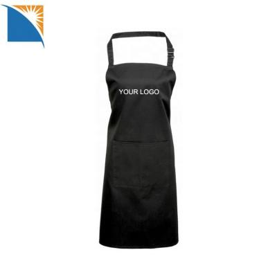 China Durable Black Long Adjustable Restaurant Bartender Uniform Chef Fast Food Waiter Work Cleaning Women Aprons With Pockets for sale