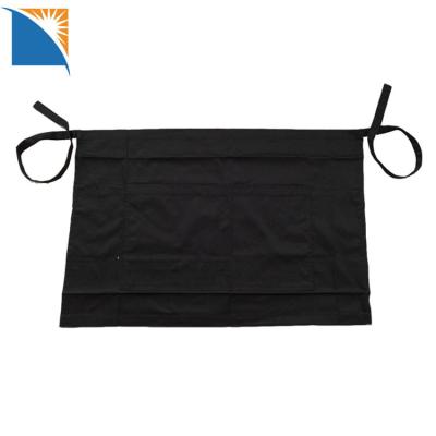 China Black Custom Bar Bartenders Half Waist Apron Bistros Apron Uniform Waiter Waiter Apron Black for sale