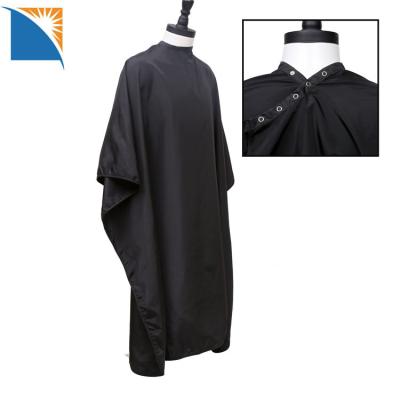 China High Quality Non Sticky Waterproof Black Nylon Apron Barber Shop Beauty Salon Apron For Hairdressing LJ-SA1 for sale