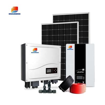 China Huaneng Home 5Kw 10KW On Grid System Solar Energy Home Solar Panel Industrial Complete Power System for sale