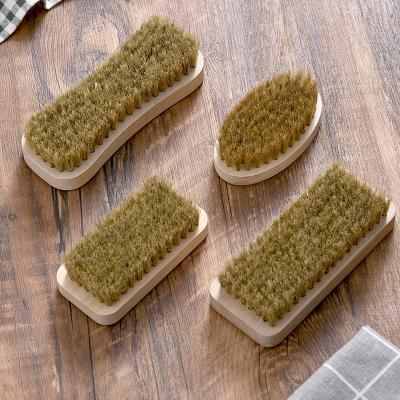 China Sustainable Soft And Safe Bristles Natural Laundry Brush For Clothing Natural Wood Handle for sale