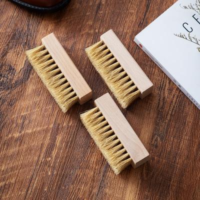 China Wooden Hog ​​Handle Hair Hog Hair Shoe Brush Clear Dirty Beech Wood Brush For Shoe Cleaning Sneaker Sneakers Brush for sale