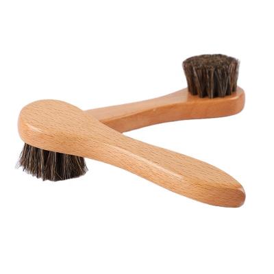 China Shoe Leather Brush Hair Mane Care Brush Set Shining Reflecting Professional Home Use Horse Hair Brush for sale