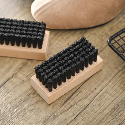 China Home Sneaker Cleaning Brush Black Shoe Brush (Beech Wood Handle) for sale