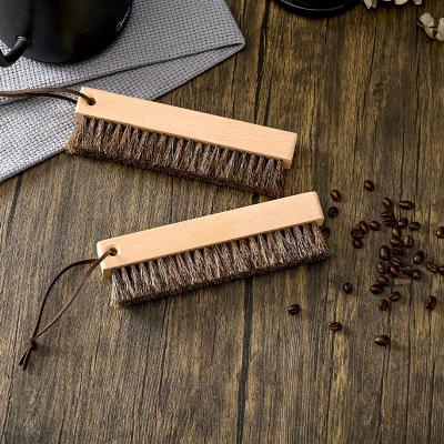 China Viable Kitchen Wooden Handle Espresso Brush Coffee Powder Grinder Cleaning Brush for sale