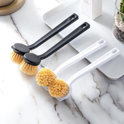 China Stocked Natural Sisal Pot Brush for Home Safe for Nonstick Surfaces Kitchen Cleaning Brush Eco-Friendly Pan Brush for sale