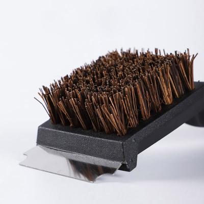 China Heat Resistance Barbecue Brush Grill Cleaner Coconut Fiber with Metal Shovel and Plastic Handle for sale