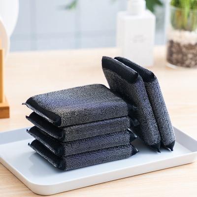 China Sustainable Stainless Steel Sponge Scrubber Kitchen Cleaning Scourer Scouring Pad Steel Wool Sponge for sale