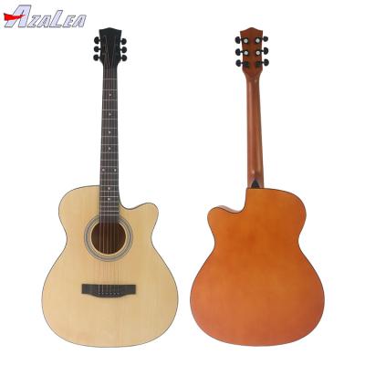 China Factory price cheap cutaway basswood folk accoustic electric guitar 40 inch for sale