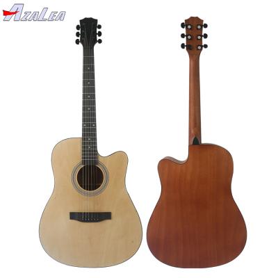 China basswood wholesale price 41 inch cutaway acoustic guitar for beginners for sale