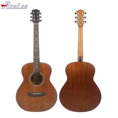 China Wholesale High Quality Factory Price Solid Mahogany Solid Wood 36 Inch Travel Acoustic Electric Guitar With EQ Available for sale