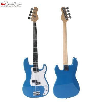 China Factory Price Maple Wood PB Electric Bass Guitar Solid Wood Blue Body for sale