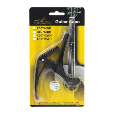 China Elastic guitar capo A007A/BK black color guitar_capo for acoustic guitars and classical guitars for sale