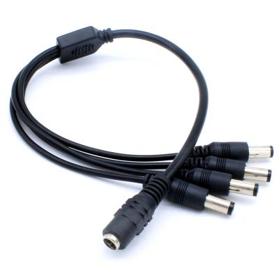 China 2.1mm x 5.5mm Jack 1 to DC Cable/CCTV Camera DC 5 Power Splitter Cable for CCTV Camera for sale