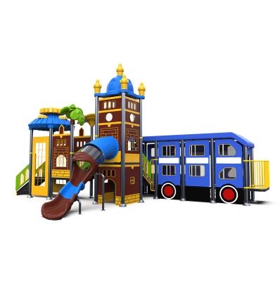 China Factory direct sale design galvanized pipe+LLDPE fashion funny playhouse kids plastic outdoor playground equipment for kids play with slide set for sale