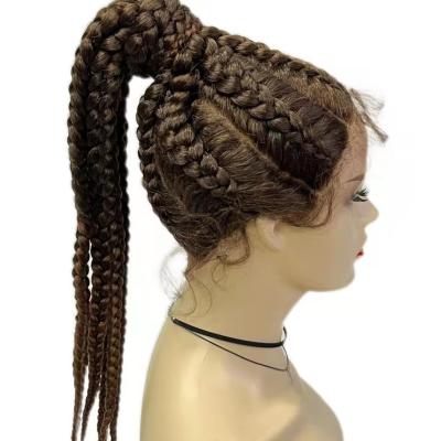 China Other Best Selling Hot Sale Synthetic Heat Resistant Wholesale Synthetic Wigs Braided Wigs 8 Lace Frontal Braids Wigs for sale