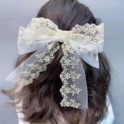 China Factory Fashionable Supplier Lace Bow Hair Pins Sweet Hair Bands Hair Accessories Clips For Girl for sale