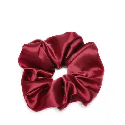 China Hot Europe Girl's Satin Tie Scrunchy Band Silk Hair Accessories Elastic Hair Scrunchies For Girls Hair Accessories for sale